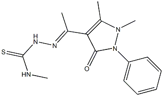 1,5-Dimethyl-2-phenyl-4-[1-[2-[[methylamino]thiocarbonyl]hydrazono]ethyl]-1H-pyrazole-3(2H)-one Struktur