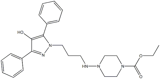 4-[3-(4-Hydroxy-3,5-diphenyl-1H-pyrazol-1-yl)propylamino]piperazine-1-carboxylic acid ethyl ester Struktur