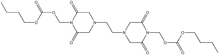 4,4'-Ethylenebis(2,6-dioxopiperazine-1-methanol)bis(butoxyformate) Struktur