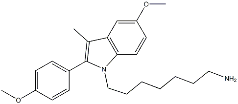 1-(7-Aminoheptyl)-5-methoxy-2-(4-methoxyphenyl)-3-methyl-1H-indole Struktur