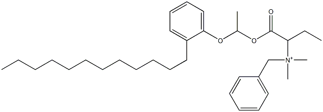 N,N-Dimethyl-N-benzyl-N-[1-[[1-(2-dodecylphenyloxy)ethyl]oxycarbonyl]propyl]aminium Struktur