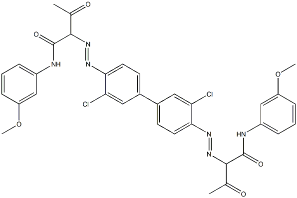 4,4'-Bis[[1-(3-methoxyphenylamino)-1,3-dioxobutan-2-yl]azo]-3,3'-dichloro-1,1'-biphenyl Struktur