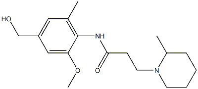 N-(2-Methoxy-4-hydroxymethyl-6-methylphenyl)-2-methyl-1-piperidinepropanamide Struktur