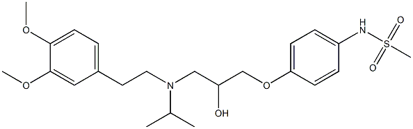 N-[4-[2-Hydroxy-3-[N-[2-(3,4-dimethoxyphenyl)ethyl]-N-isopropylamino]propyloxy]phenyl]methanesulfonamide Struktur