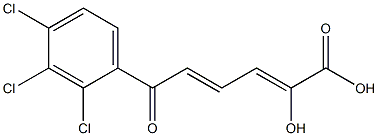 (2Z,4E)-2-Hydroxy-6-(2,3,4-trichlorophenyl)-6-oxo-2,4-hexadienoic acid Struktur