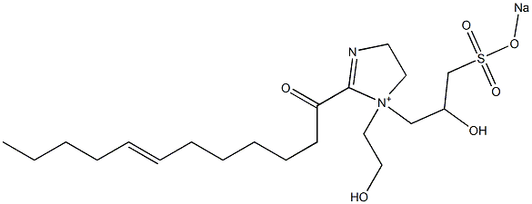 1-(2-Hydroxyethyl)-1-[2-hydroxy-3-(sodiooxysulfonyl)propyl]-2-(7-dodecenoyl)-2-imidazoline-1-ium Struktur