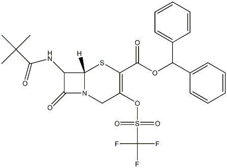 7-(tert-Butylcarbonylamino)-3-[[(trifluoromethyl)sulfonyl]oxy]cepham-3-ene-4-carboxylic acid diphenylmethyl ester Struktur