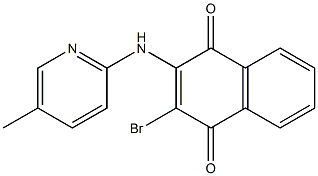 2-Bromo-3-(5-methyl-2-pyridinyl)amino-1,4-naphthoquinone Struktur