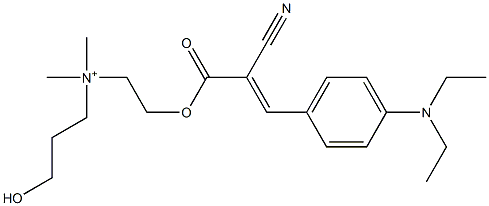 N-[2-[[2-Cyano-3-[4-(diethylamino)phenyl]-1-oxo-2-propenyl]oxy]ethyl]-3-hydroxy-N,N-dimethyl-1-propanaminium Struktur