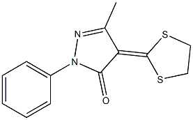 4-(1,3-Dithiolane-2-ylidene)-3-methyl-1-phenyl-2-pyrazoline-5-one Struktur