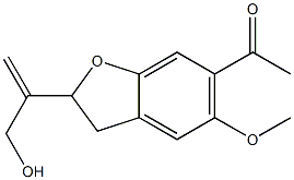 2-(1-Hydroxymethylethenyl)-5-methoxy-6-acetyl-2,3-dihydrobenzofuran Struktur