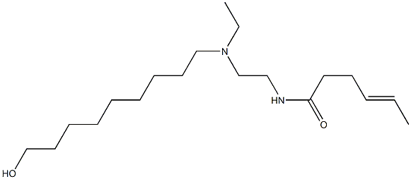 N-[2-[N-Ethyl-N-(9-hydroxynonyl)amino]ethyl]-4-hexenamide Struktur