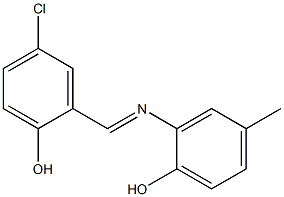 2-[(2-Hydroxy-5-chlorobenzylidene)amino]-4-methylphenol Struktur