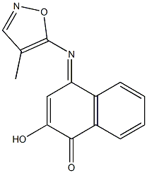 2-Hydroxy-4-(4-methyl-5-isoxazolylimino)naphthalen-1(4H)-one Struktur