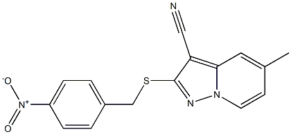 2-[[(4-Nitrophenyl)methyl]thio]-5-methyl-pyrazolo[1,5-a]pyridine-3-carbonitrile Struktur