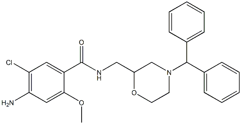 4-Amino-5-chloro-2-methoxy-N-[[4-diphenylmethyl-2-morpholinyl]methyl]benzamide Struktur