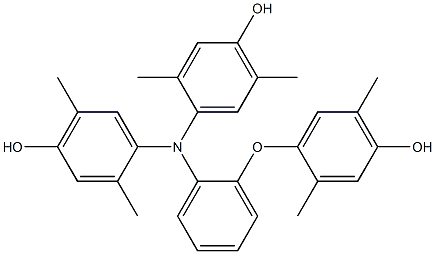 N,N-Bis(4-hydroxy-2,5-dimethylphenyl)-2-(4-hydroxy-2,5-dimethylphenoxy)benzenamine Struktur