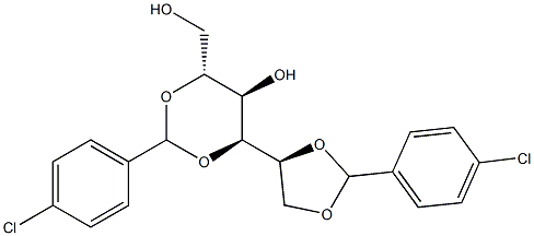 1-O,2-O:3-O,5-O-Bis(4-chlorobenzylidene)-D-glucitol Struktur