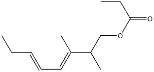 Propionic acid 2,3-dimethyl-3,5-octadienyl ester Struktur