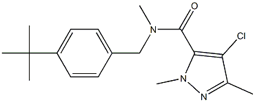 N,2,5-Trimethyl-N-(4-tert-butylbenzyl)-4-chloro-2H-pyrazole-3-carboxamide Struktur