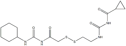 1-(Cyclopropylcarbonyl)-3-[2-[[(3-cyclohexylureido)carbonylmethyl]dithio]ethyl]urea Struktur