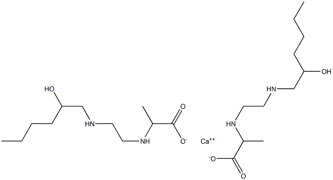 Bis[2-[N-[2-[N-(2-hydroxyhexyl)amino]ethyl]amino]propionic acid]calcium salt Struktur