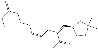 (5Z,8Z,10R)-8-Acetyl-10,11-(isopropylidenebisoxy)-5,8-undecadienoic acid methyl ester Struktur