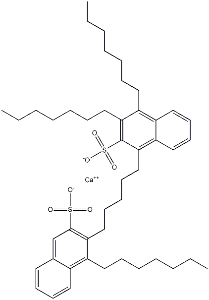 Bis(3,4-diheptyl-2-naphthalenesulfonic acid)calcium salt Struktur