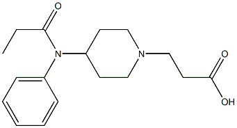 4-(N-Phenyl-N-propanoylamino)piperidine-1-propionic acid Struktur