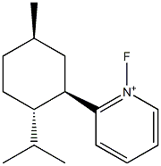 1-Fluoro-2-[(1R,3R,4S)-p-menthan-3-yl]pyridinium Struktur