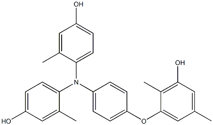 N,N-Bis(4-hydroxy-2-methylphenyl)-4-(3-hydroxy-2,5-dimethylphenoxy)benzenamine Struktur