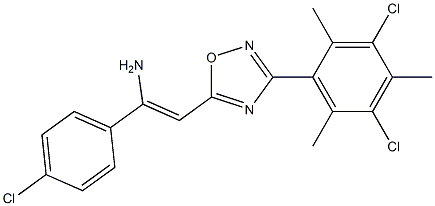 5-[(Z)-2-Amino-2-(4-chlorophenyl)ethenyl]-3-(3,5-dichloro-2,4,6-trimethylphenyl)-1,2,4-oxadiazole Struktur