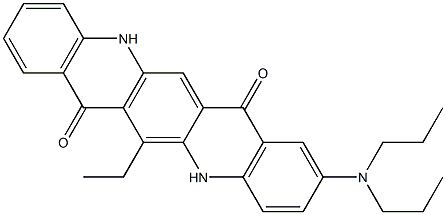 2-(Dipropylamino)-6-ethyl-5,12-dihydroquino[2,3-b]acridine-7,14-dione Struktur