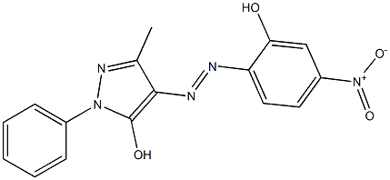 4-(2-Hydroxy-4-nitrophenylazo)-3-methyl-1-phenyl-1H-pyrazol-5-ol Struktur