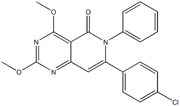 2,4-Dimethoxy-6-phenyl-7-(4-chlorophenyl)pyrido[4,3-d]pyrimidin-5(6H)-one Struktur