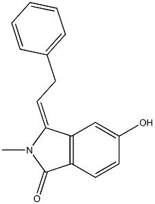 5-Hydroxy-2-methyl-3-(2-phenylethylidene)-2H-isoindol-1-one Struktur