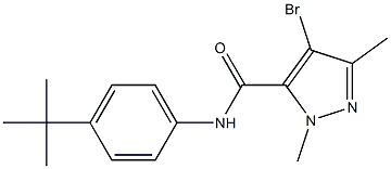 N-(4-tert-Butylphenyl)-2,5-dimethyl-4-bromo-2H-pyrazole-3-carboxamide Struktur