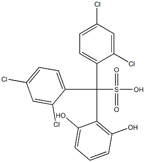 Bis(2,4-dichlorophenyl)(2,6-dihydroxyphenyl)methanesulfonic acid Struktur