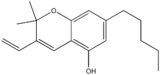 2,2-Dimethyl-3-vinyl-7-pentyl-2H-1-benzopyran-5-ol Struktur