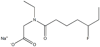 N-Ethyl-N-(5-fluoroheptanoyl)glycine sodium salt Struktur