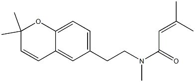 N-[2-(2,2-Dimethyl-2H-1-benzopyran-6-yl)ethyl]-N-methyl-3-methyl-2-butenamide Struktur