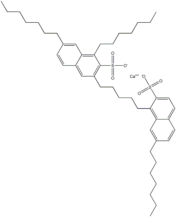 Bis(1,7-diheptyl-2-naphthalenesulfonic acid)calcium salt Struktur