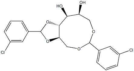 1-O,6-O:2-O,3-O-Bis(3-chlorobenzylidene)-L-glucitol Struktur