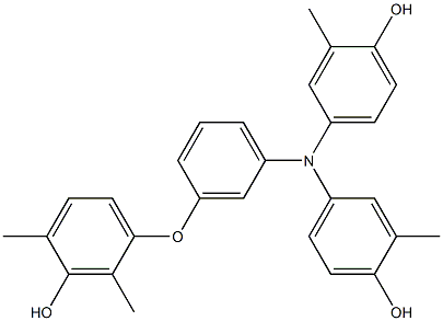 N,N-Bis(4-hydroxy-3-methylphenyl)-3-(3-hydroxy-2,4-dimethylphenoxy)benzenamine Struktur