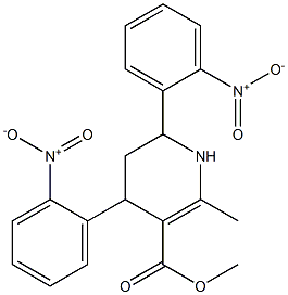 2-Methyl-4,6-bis(2-nitrophenyl)-1,4,5,6-tetrahydropyridine-3-carboxylic acid methyl ester Struktur