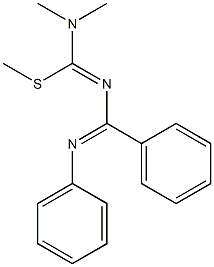 1,2-Diphenyl-4-(methylthio)-5-methyl-1,3,5-triaza-1,3-hexadiene Struktur