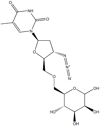 6-O-(3'-Azido-3'-deoxy-5'-thymidylyl)-D-mannopyranose Struktur