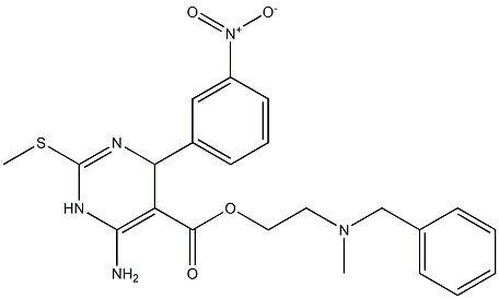 6-Amino-1,4-dihydro-2-methylthio-4-(3-nitrophenyl)pyrimidine-5-carboxylic acid [2-(benzylmethylamino)ethyl] ester Struktur