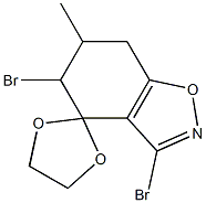 3-Bromo-4,5,6,7-tetrahydro-5-bromo-6-methylspiro[1,2-benzisoxazole-4,2'-[1,3]dioxolane] Struktur