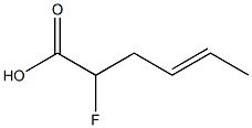 2-Fluoro-4-hexenoic acid Struktur